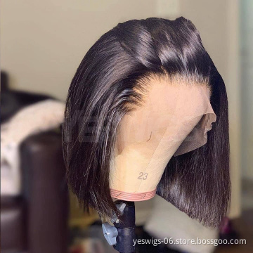 Cheap Straight Short Bob Wig Natural Human Hair Hd Full Transparent Lace Front Wig Raw Indian Virgin Human Hair Lace Frontal Wig
